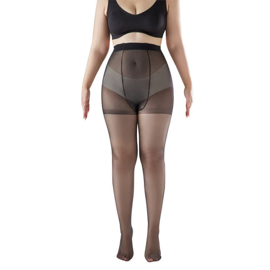 Ultradünne, transparente Strumpfhosen mit hoher Taille, die nicht hängen bleiben (2 Paar) - Schwarz - XL - image 0