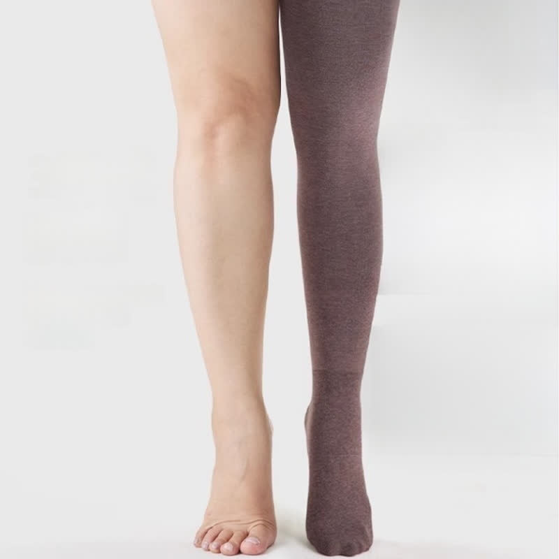 Einfarbige Strumpfhose mit hoher Taille und Füßen - image 7