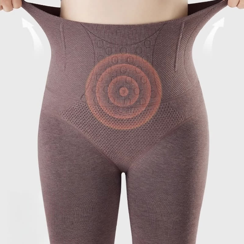 Einfarbige Strumpfhose mit hoher Taille und Füßen