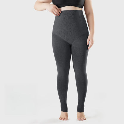 Einfarbige Strumpfhose mit hoher Taille und offener Spitze - Dunkelgrau - Passend für bis zu 220 lbs - image 1