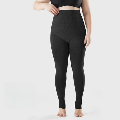 Einfarbige Strumpfhose mit hoher Taille und offener Spitze - Schwarz - Passend für bis zu 220 lbs - image 5