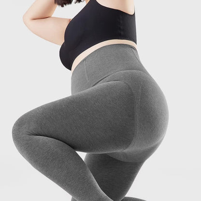 Einfarbige Strumpfhose mit hoher Taille und offener Spitze - image 4