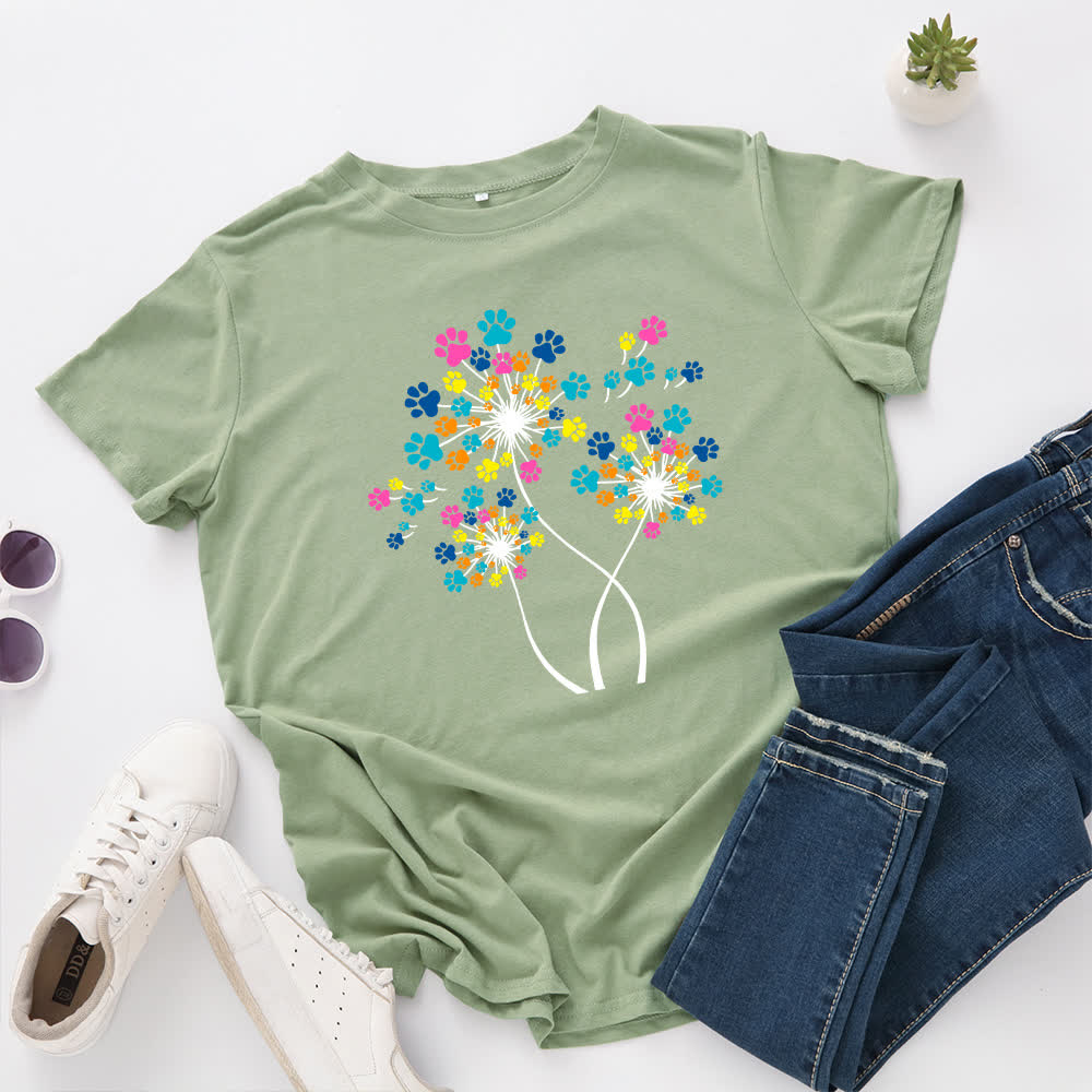 Kreatives Löwenzahn-Kurzarm-T-Shirt in Übergröße - Olivgrün - 5XL - image 10