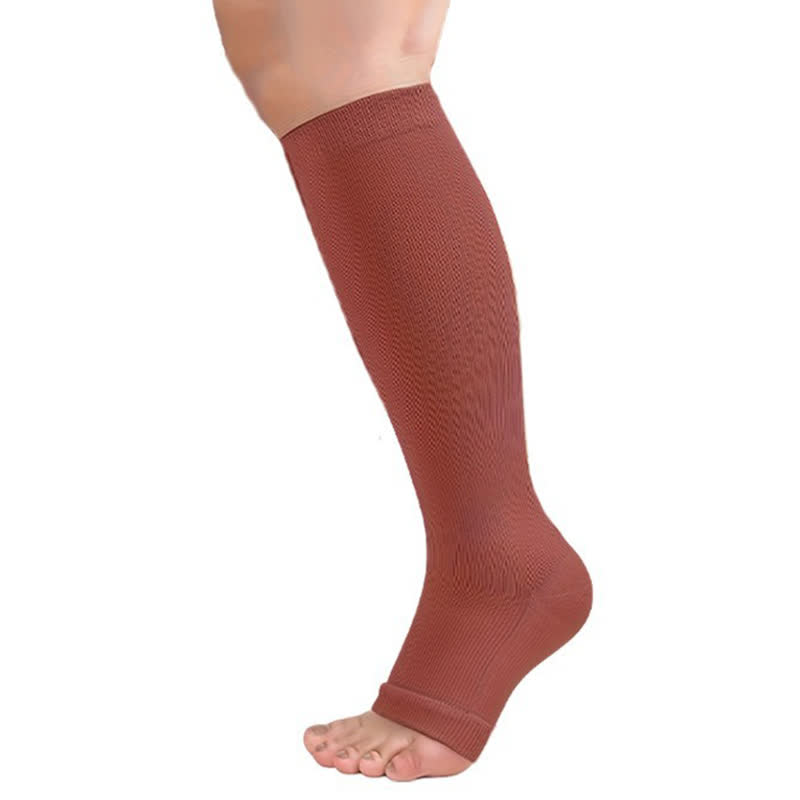 Hochelastische Kompressionsstrümpfe mit offenen Zehen und Punkten (3 Paar) - B - 2XL - image 2