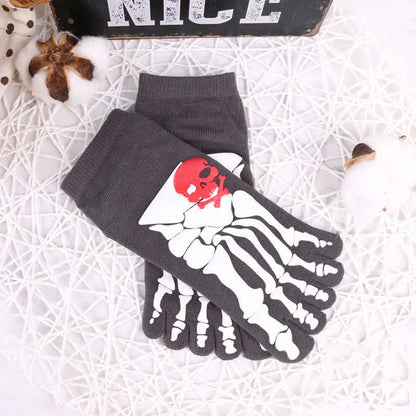 Zehensocken mit Totenkopf- und Krallen-Print (6 Paar)