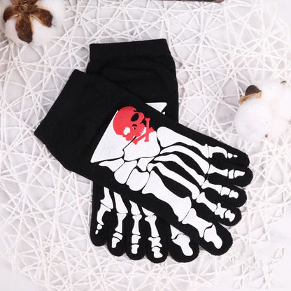 Zehensocken mit Totenkopf- und Krallen-Print (6 Paar)