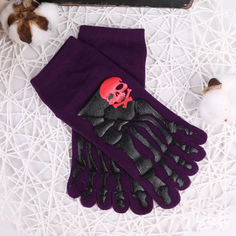 Zehensocken mit Totenkopf- und Krallen-Print (6 Paar)