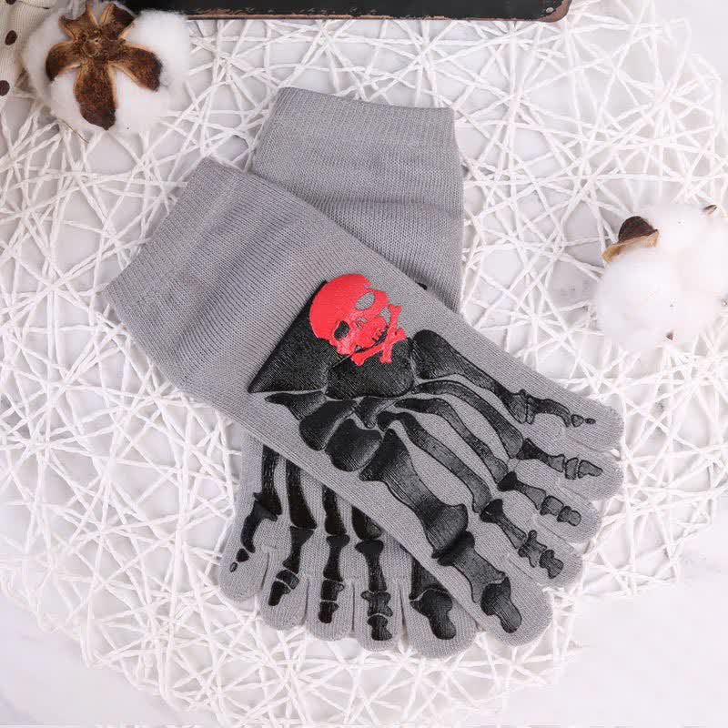 Zehensocken mit Totenkopf- und Krallen-Print (6 Paar)