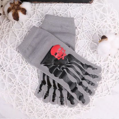Zehensocken mit Totenkopf- und Krallen-Print (6 Paar)