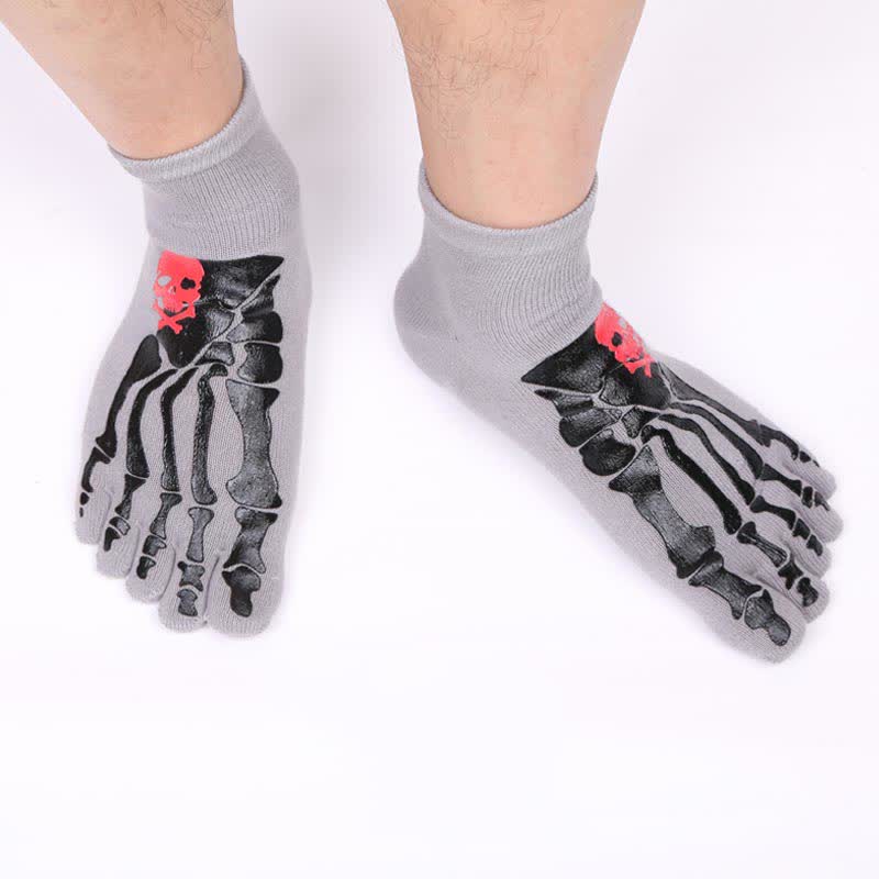 Zehensocken mit Totenkopf- und Krallen-Print (6 Paar)