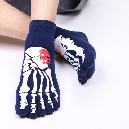Zehensocken mit Totenkopf- und Krallen-Print (6 Paar)