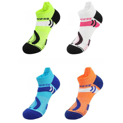 Atmungsaktive Sportsöckchen mit leuchtenden Farbblöcken (4 Paar)