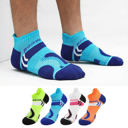 Atmungsaktive Sportsöckchen mit leuchtenden Farbblöcken (4 Paar)