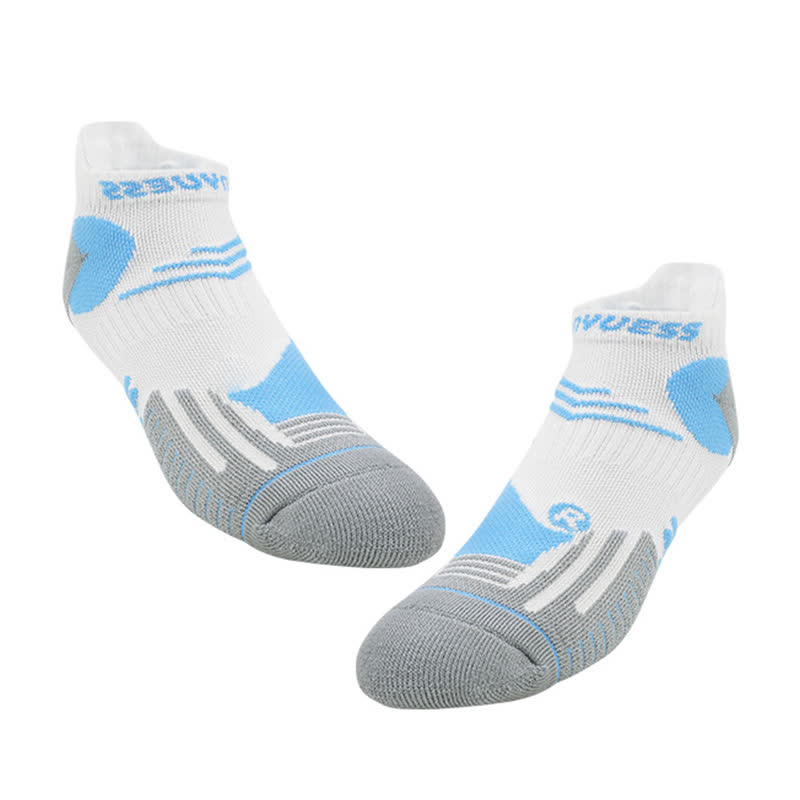 Atmungsaktive Sportsöckchen mit buntem Blockmuster (5 Paar) - Weiß&Blau - EU39-44 (US6-10) - image 5