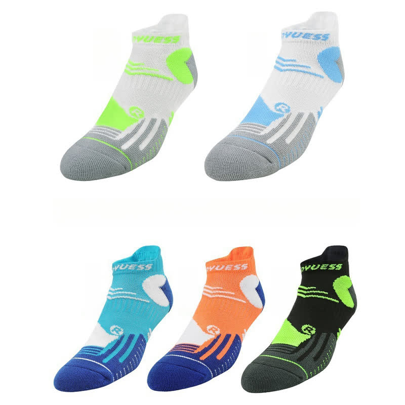 Atmungsaktive Sportsöckchen mit buntem Blockmuster (5 Paar)