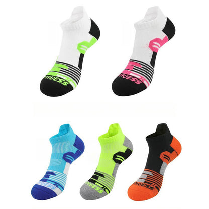 Atmungsaktive Sportsöckchen mit Farbblockstreifen (5 Paar)
