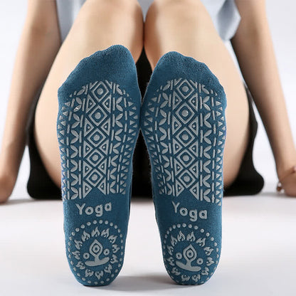 Rutschfeste Bodensocken aus Baumwolle mit gekreuzten Riemen (6 Paar)