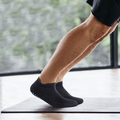 Einfarbige, rutschfeste, atmungsaktive Socken mit Grip (3 Paar) - image 2