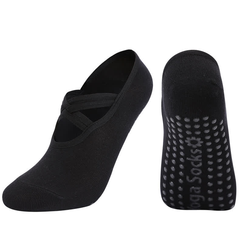 Einfarbige, rutschfeste Yoga-Fitnesssocken (5 Paar)