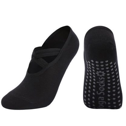 Einfarbige, rutschfeste Yoga-Fitnesssocken (5 Paar)