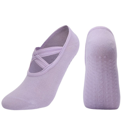 Einfarbige, rutschfeste Yoga-Fitnesssocken (5 Paar)
