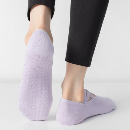 Einfarbige, rutschfeste Yoga-Fitnesssocken (5 Paar)