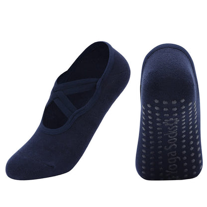 Einfarbige, rutschfeste Yoga-Fitnesssocken (5 Paar)