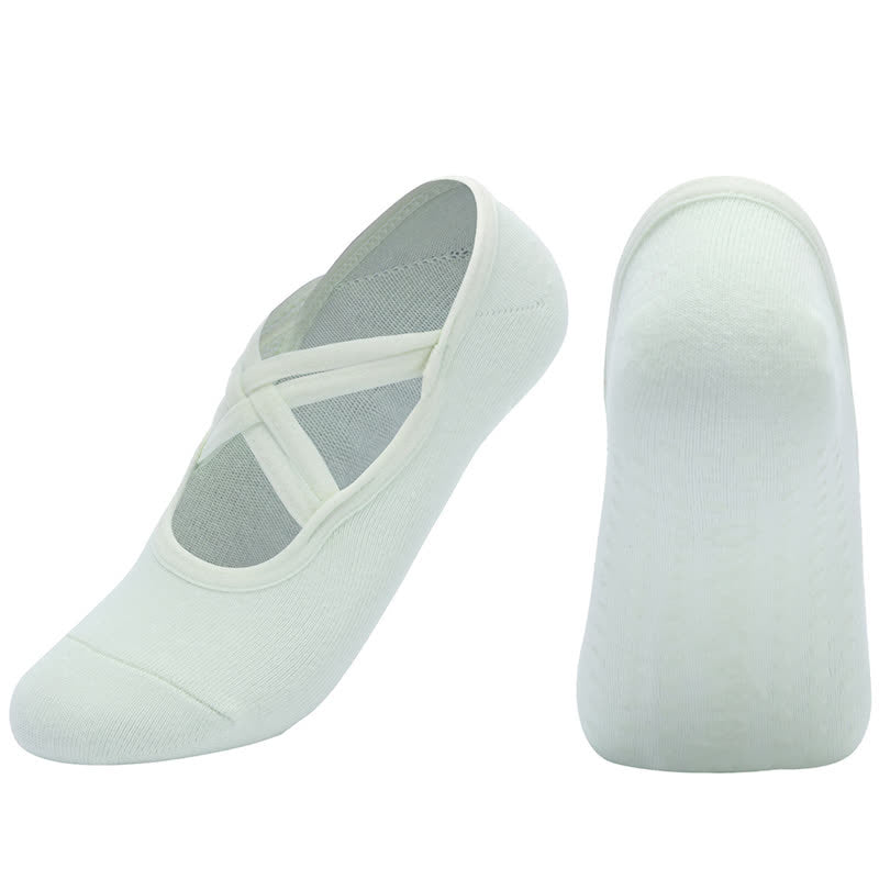 Einfarbige, rutschfeste Yoga-Fitnesssocken (5 Paar)