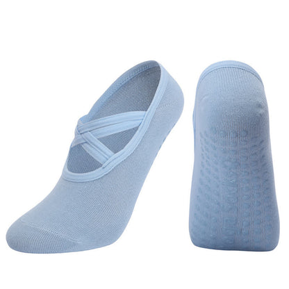 Einfarbige, rutschfeste Yoga-Fitnesssocken (5 Paar)