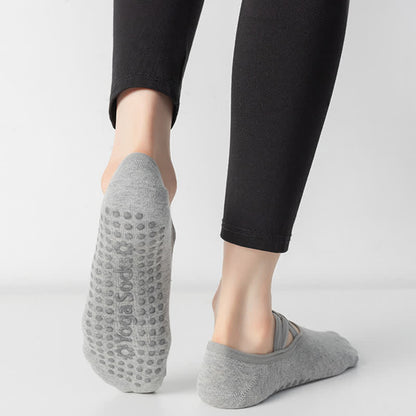 Einfarbige, rutschfeste Yoga-Fitnesssocken (5 Paar)