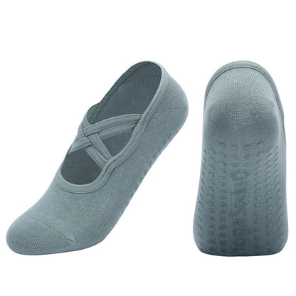 Einfarbige, rutschfeste Yoga-Fitnesssocken (5 Paar)