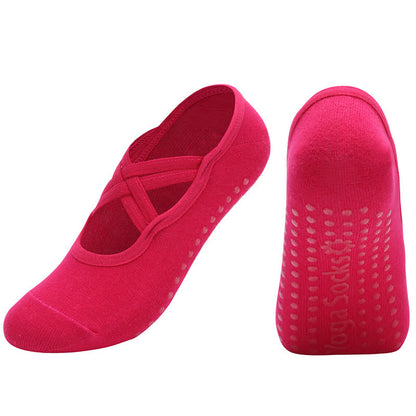 Einfarbige, rutschfeste Yoga-Fitnesssocken (5 Paar)