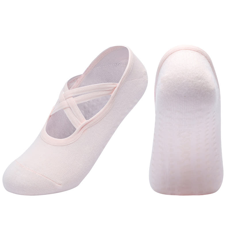 Einfarbige, rutschfeste Yoga-Fitnesssocken (5 Paar)