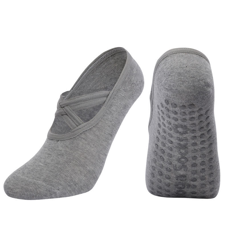 Einfarbige, rutschfeste Yoga-Fitnesssocken (5 Paar)