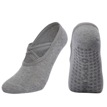 Einfarbige, rutschfeste Yoga-Fitnesssocken (5 Paar)