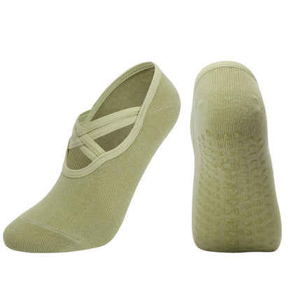 Einfarbige, rutschfeste Yoga-Fitnesssocken (5 Paar)