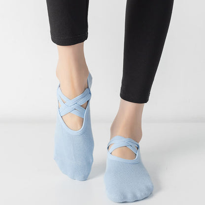 Einfarbige, rutschfeste Yoga-Fitnesssocken (5 Paar)