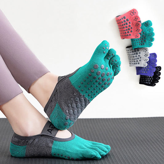 Rutschfeste, atmungsaktive Fitness-Yoga-Fünf-Zehen-Socken (5 Paar)