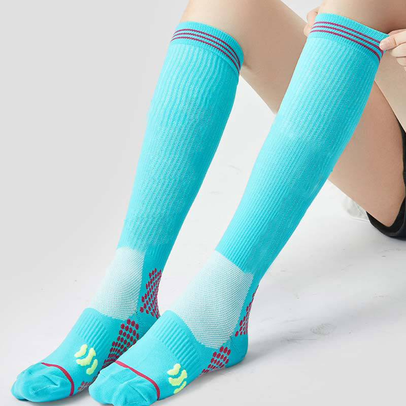 Rutschfeste Sport-Massage-Kompressionsstrümpfe (3 Paar) - Unisex - Hellblau - image 8