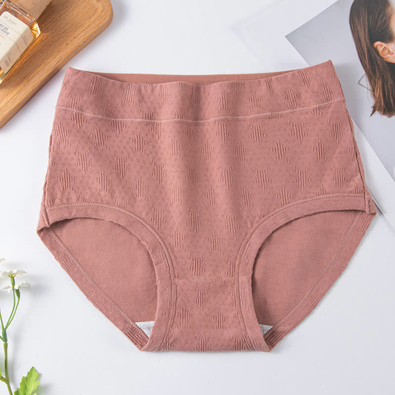Einfarbige, einfache Baumwoll-Slips mit hoher Taille (3er-Pack) - Rosa - 6XL - image 9