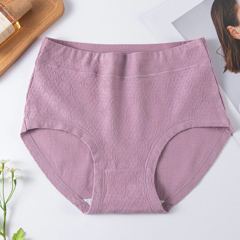 Einfarbige, einfache Baumwoll-Slips mit hoher Taille (3er-Pack) - Lila - 6XL - image 5