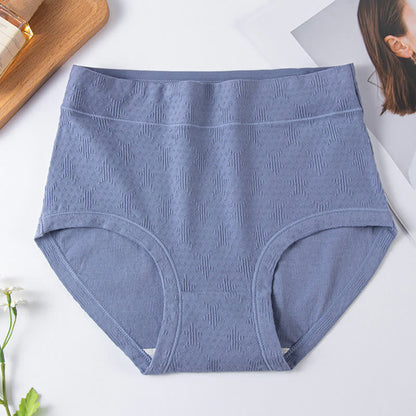 Einfarbige, einfache Baumwoll-Slips mit hoher Taille (3er-Pack) - Blau - 6XL - image 10