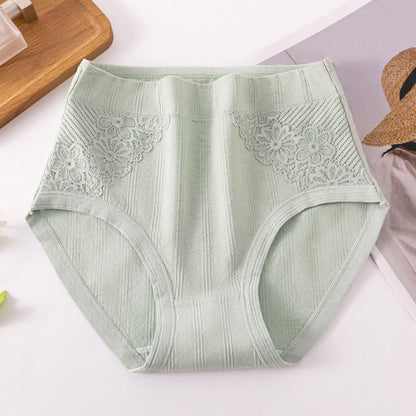 Baumwoll-Slip mit Blumenmuster und Spitze (3er-Pack) - Grün - 6XL - image 8