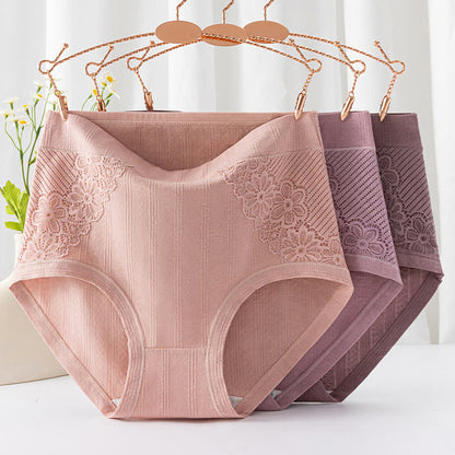 Baumwoll-Slip mit Blumenmuster und Spitze (3er-Pack) - image 0