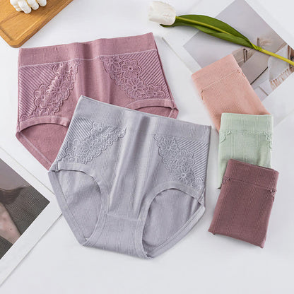 Baumwoll-Slip mit Blumenmuster und Spitze (3er-Pack) - image 3