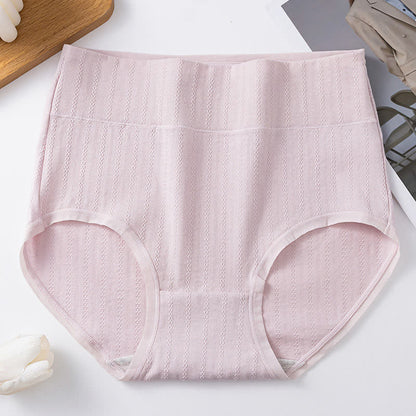 Bequeme Höschen aus reiner Baumwolle mit hoher Taille, einfarbig (3er-Pack) - Rosa - 3XL - image 10