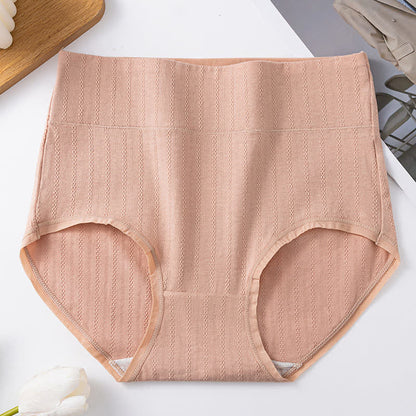 Bequeme Höschen aus reiner Baumwolle mit hoher Taille, einfarbig (3er-Pack) - Nackt - 3XL - image 12