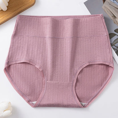 Bequeme Höschen aus reiner Baumwolle mit hoher Taille, einfarbig (3er-Pack) - Lila - 3XL - image 6