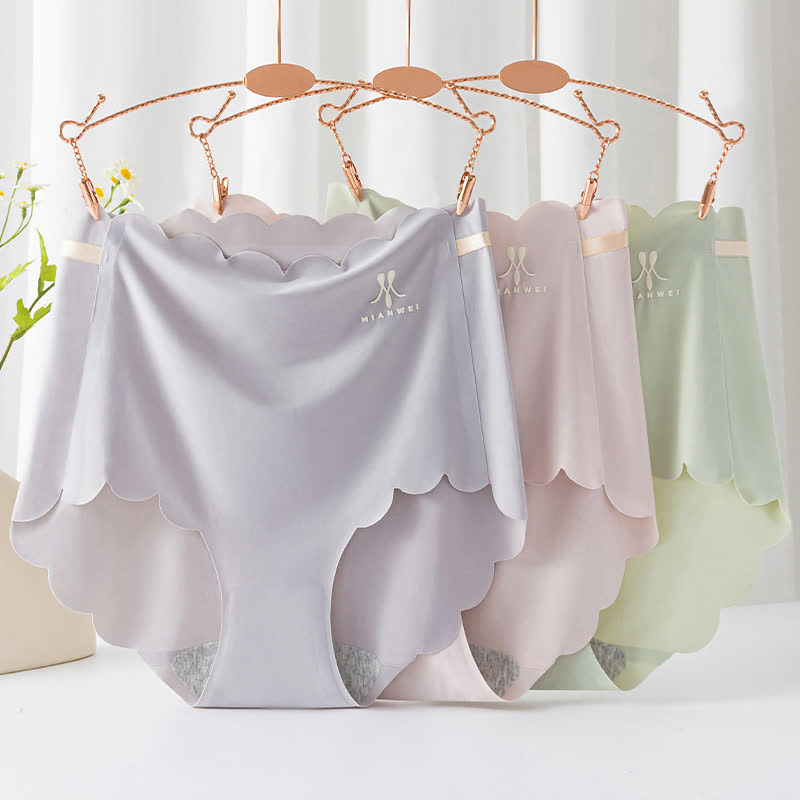 Nahtlose Slips aus Eisseide mit hoher Taille (3er-Pack)