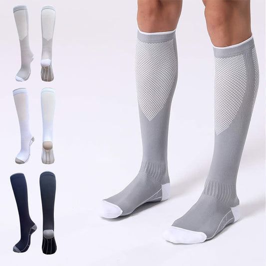 Stretch-Sport-Kompressionssocken im einfachen Stil (3 Paar) - Mehrfarbig - L/XL - image 0